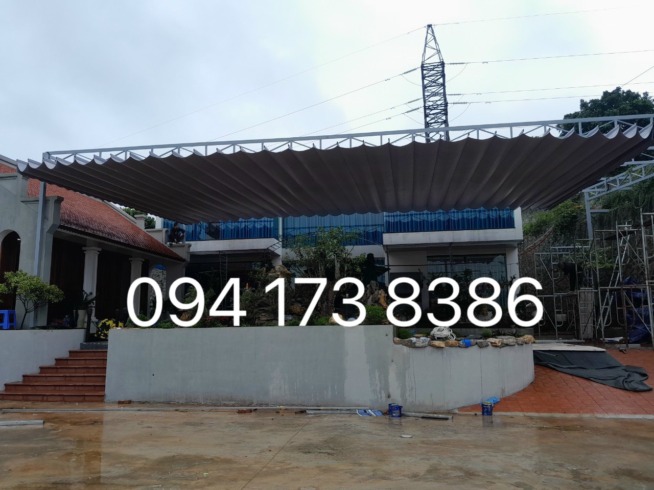bạt mái xếp lớp